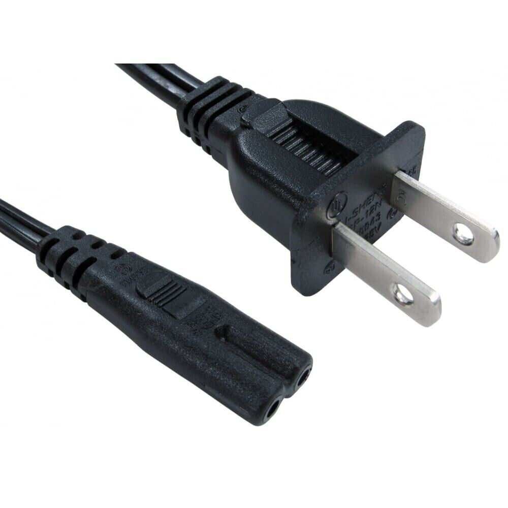 US 2-Pin Plug to IEC C7 Figure 8 Power Cable, 1 Meter