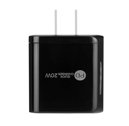20W Dual Port PD Wall Charger – USB-C & USB-A (US Plug Fitting)