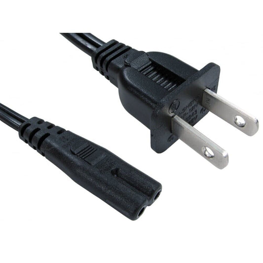 US 2-Pin Plug to IEC C7 Figure 8 Power Cable, 1 Meter